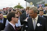 15 July 2007; Trainer's Aidan O'Brien, left, and Henry Cecil after the Darley Irish Oaks. Curragh Racecourse, Co. Kildare. Picture credit: Ray Lohan / SPORTSFILE *** Local Caption ***