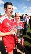 15 July 2007; Tyrone's Sean Cavanagh and Brian Dooher with the Anglo-Celt cup. Bank of Ireland Ulster Senior Football Championship Final - Tyrone v Monaghan, St Tighearnach's Park, Clones, Co Monaghan. Picture credit: Oliver McVeigh / SPORTSFILE