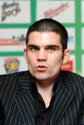 16 July 2007; European Super Bantamweight Champion Bernard Dunne speaking at the announcement of details of the next European Superbantamweight title fight. Hunky Dorys Fight Night Press Conference, Burlington Hotel, Dublin. Picture credit: Stephen McCarthy / SPORTSFILE
