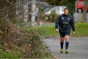 25 November 2014; Leinster's Michael Bent arrives for squad training ahead of their Guinness PRO12, Round 9, game against Ospreys on Saturday. Leinster Rugby Squad Training, Rosemount, UCD, Dublin. Picture credit: Brendan Moran / SPORTSFILE