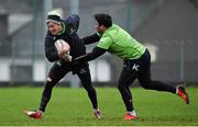 25 November 2014; Connacht's Kieran Marmion is tackled by Denis Buckley during squad training ahead of their Guinness PRO12, Round 9, game against Scarlets on Saturday. Connacht Rugby Squad Training, The Sportsground, Galway. Picture credit: Diarmuid Greene / SPORTSFILE