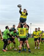 25 November 2014; Connacht's Eoghan Masterson wins possession in a lineout during squad training ahead of their Guinness PRO12, Round 9, game against Scarlets on Saturday. Connacht Rugby Squad Training, The Sportsground, Galway. Picture credit: Diarmuid Greene / SPORTSFILE