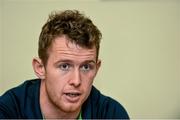 25 November 2014; Connacht's Matt Healy speaking during a press conference ahead of their Guinness PRO12, Round 9, game against Scarlets on Saturday. Connacht Rugby Press Conference, The Sportsground, Galway. Picture credit: Diarmuid Greene / SPORTSFILE