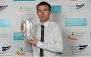 26 November 2014; John Travers, Athlone IT, winner of the Male University Athlete of the Year award during the National Athletics Awards. Crowne Plaza Hotel, Santry, Co. Dublin. Picture credit: Barry Cregg / SPORTSFILE