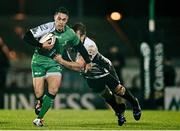 21 November 2014; Miah Nikora, Connacht, is tackled by Andries Ferreira, Zebre. Guinness PRO12, Round 8, Connacht v Zebre. The Sportsground, Galway. Picture credit: Ramsey Cardy / SPORTSFILE