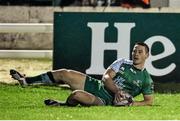 21 November 2014; John Cooney, Connacht, scores a try. Guinness PRO12, Round 8, Connacht v Zebre. The Sportsground, Galway. Picture credit: Ramsey Cardy / SPORTSFILE