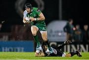 21 November 2014; Dave McSharry, Connacht, beats the tackle by Giulio Bisegni, Zebre. Guinness PRO12, Round 8, Connacht v Zebre. The Sportsground, Galway. Picture credit: Ramsey Cardy / SPORTSFILE
