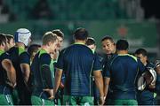 21 November 2014; Connacht head coach Pat Lam speaks with his players ahead of the game. Guinness PRO12, Round 8, Connacht v Zebre. The Sportsground, Galway. Picture credit: Ramsey Cardy / SPORTSFILE