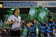 21 November 2014; Mauro Bergamasco, Zebre, leads out his team ahead of the game. Guinness PRO12, Round 8, Connacht v Zebre. The Sportsground, Galway. Picture credit: Ramsey Cardy / SPORTSFILE