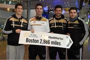 27 November 2014; Dublin players, from left, Rory O'Carroll, Michael Darragh Macauley, Cian O'Sullivan and Bernard Brogan at Dublin Airport ahead of their trip to Boston for the GAA / GPA Opel All Star Tour 2014. Opel Ireland is the official car partner of the GAA and GPA. For more information check out www.opel.ie #OpelAllStarTour. Dublin Airport, Dublin. Picture credit: Pat Murphy / SPORTSFILE