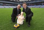 18 July 2007; The GAA and Vhi Healthcare announced details of a nationwide initiative to help GAA clubs tackle the phenomenon of Sudden Arrhythmia Death Syndrome. At the launch are Nickey Brennan, GAA President, Dr Tadhg Crowley, right, GAA Medical Welfare Committee. Croke Park, Dublin. Picture credit: Ray McManus / SPORTSFILE