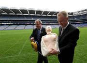 18 July 2007; The GAA and Vhi Healthcare announced details of a nationwide initiative to help GAA clubs tackle the phenomenon of Sudden Arrhythmia Death Syndrome. At the launch are Nickey Brennan, GAA President, and Declan Moran,right, Director, Marketing & Business Development, Vhi Healthcare. Croke Park, Dublin. Picture credit: Ray McManus / SPORTSFILE
