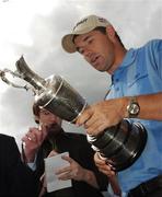 23 July 2007; The Open Championship winner Padraig Harrington with the Golf Champion Trophy (Claret Jug) on his arrival home at Weston airport, Leixlip, Co. Kildare. Picture credit: Pat Murphy / SPORTSFILE