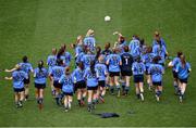 28 September 2014; The Dublin squad gather for the pre-match team photograph. TG4 All-Ireland Ladies Football Senior Championship Final, Cork v Dublin. Croke Park, Dublin. Picture credit: Ray McManus / SPORTSFILE