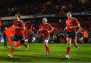 28 November 2014; Munster's Pat Howard, Duncan Williams and Gerhard van den Heever make their way onto the pitch before the game. Guinness PRO12, Round 9, Munster v Ulster, Thomond Park, Limerick. Picture credit: Diarmuid Greene / SPORTSFILE