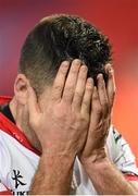 28 November 2014; Ian Humphries, Ulster, reacts following his side's defeat. Guinness PRO12, Round 9, Munster v Ulster. Thomond Park, Limerick. Picture credit: Stephen McCarthy / SPORTSFILE