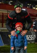 28 November 2014; Munster's Paul O'Connell, along with his son Paddy, after the game. Guinness PRO12, Round 9, Munster v Ulster, Thomond Park, Limerick. Picture credit: Diarmuid Greene / SPORTSFILE