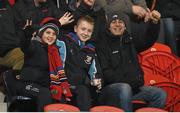28 November 2014; Munster supporters, from left to right, Luke Culhane, Sam Culhane and Dermot Culhane at the game. Guinness PRO12, Round 9, Munster v Ulster, Thomond Park, Limerick. Picture credit: Diarmuid Greene / SPORTSFILE