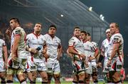 28 November 2014; Ulster players stand together as they look at a replay on the big screen. Guinness PRO12, Round 9, Munster v Ulster, Thomond Park, Limerick. Picture credit: Diarmuid Greene / SPORTSFILE