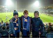 29 November 2014; Leinster supporters Ruairi McDonald, aged 8, Jamie McDonald, aged 11, and Matthew McDonald, aged 11, from Dun Laoghaire, ahead of the game. Leinster Fans at Leinster v Ospreys, Guinness PRO12 Round 9, RDS, Ballsbridge, Dublin. Picture credit: Piaras O Midheach / SPORTSFILE