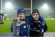 29 November 2014; Leinster supporters Rory Balmaine, left, aged 9, and Doug Walshe, aged 10, both from Blackrock, ahead of the game. Leinster Fans at Leinster v Ospreys, Guinness PRO12 Round 9, RDS, Ballsbridge, Dublin. Picture credit: Piaras O Midheach / SPORTSFILE