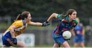29 November 2014; Niamh Richardson, Murroe Boher, in action against Niamh Brandon, St. Ciaran's. TESCO Homegrown All Ireland Junior Club Championship Final, Murroe Boher, Limerick v St. Ciaran's, Roscommon, Ballinasloe, Co. Galway. Picture credit: Ray Ryan / SPORTSFILE