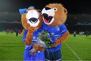 29 November 2014; Leona the Lioness and Leo the Lion Celebrate One Year Anniversary at Guinness PRO12, Round 9, Leinster v Ospreys, RDS, Ballsbridge, Dublin Picture credit: Pat Murphy / SPORTSFILE