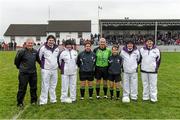 29 November 2014; Referee James Flood and his team of match officials. TESCO HomeGrown Intermediate Ladies Football Club Championship Final, Castleisland Desmonds, Kerry v Clonbur, Galway. Corofin, Co. Clare. Picture credit: Diarmuid Greene / SPORTSFILE