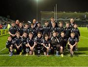 29 November 2014; Dundalk RFC players with Leinster players Richardt Strauss and Brendan Macken before the game. Bank of Ireland's Half-Time Minis League at Guinness PRO12, Round 9, match Leinster v Ospreys, RDS, Ballsbridge, Dublin. Picture credit: Piaras O Midheach / SPORTSFILE