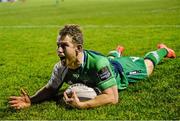 29 November 2014; Matt Healy, Connacht, scores his side's first try of the game. Guinness PRO12, Round 9, Connacht v Scarlets, The Sportsground, Galway. Picture credit: Matt Browne / SPORTSFILE