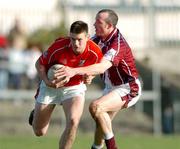 13 February 2005; Derek Kavanagh, Cork, in action against Rory O'Connell, Westmeath. Allianz National Football League, Division 1A, Westmeath v Cork, Cusack Park, Mullingar, Co. Westmeath. Picture credit; Pat Murphy / SPORTSFILE