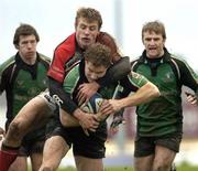 31 December 2005; Matt Mostyn, Connacht, is tackled by Tommy Bowe, Ulster. Celtic League 2005-2006, Group A, Connacht v Ulster, Sportsground, Galway. Picture credit: Ray McManus / SPORTSFILE