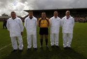 8 July 2007; Referee Brian Crowe with his umpires before the game. Bank of Ireland Connacht Senior Football Championship Final, Galway v Sligo, Dr. Hyde Park, Roscommon. Picture credit: Ray McManus / SPORTSFILE