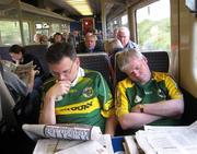 1 July 2007; Kerry supporters on the train on their way to the game. Bank of Ireland Munster Senior Football Championship Final, Kerry v Cork, Fitzgerald Stadium, Killarney, Co. Kerry. Picture credit: Ray McManus / SPORTSFILE