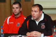 27 July 2007; Bohemians manager Sean Connor and new signing Chris Turner during a press conference to announce their four new signings. Phoenix Bar, Dalymount Park, Dublin. Picture credit: Stephen McCarthy / SPORTSFILE