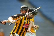 28 July 2007; Michael Murphy, Kilkenny, in action against Thomas McCann, Antrim. ESB All-Ireland Minor Hurling Championship Quarter-Final, Antrim v Kilkenny, Croke Park, Dublin. Picture credit; Ray McManus / SPORTSFILE