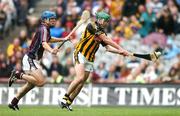 28 July 2007; Kilkenny's Eddie Brennan scores his side's third goal and his second goal despite the challenge of Galway's David Collins. Guinness All-Ireland Senior Hurling Championship Quarter-Final, Kilkenny v Galway, Croke Park, Dublin. Picture credit; Brendan Moran / SPORTSFILE