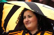 28 July 2007; A Kilkenny supporter cheers on her team. Guinness All-Ireland Senior Hurling Championship Quarter-Final, Kilkenny v Galway, Croke Park, Dublin. Picture credit; Ray McManus / SPORTSFILE