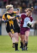 30 November 2014; Olive McCafferty, Termon, in action against Kathryn Coakley, Mourneabbey. TESCO HomeGrown All-Ireland Senior Club Championship Final, Termon, Donegal v Mourneabbey, Cork, Tuam Stadium, Tuam, Co. Galway. Picture credit: Matt Browne / SPORTSFILE