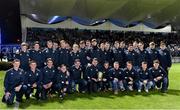 29 November 2014; Leinster Under-18 Club squad pose for a picture following their lap of honour at half time during the Leinster v Ospreys, Guinness PRO12 Round 9 match. Picture credit: Brendan Moran / SPORTSFILE