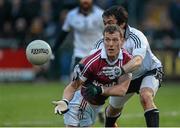 30 November 2014; Patsy Bradley, Slaughtneil, in action against Joe McMahon, Omagh St Enda's. AIB Ulster GAA Football Senior Club Championship Final, Omagh St Enda's v Slaughtneil, Athletic Grounds, Armagh. Picture credit: Oliver McVeigh / SPORTSFILE