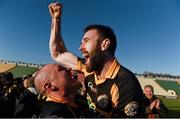 30 November 2014; Austin Stacks players Daniel Bohan, right, and Kieran Donaghy celebrate their side's victory after the game. AIB Munster GAA Football Senior Club Championship Final, Austin Stacks v The Nire. Páirc Ui Chaoimh, Cork. Picture credit: Stephen McCarthy / SPORTSFILE