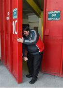 30 November 2014; Derek Connolly closes a gate at Páirc Ui Chaoimh after the game. AIB Munster GAA Football Senior Club Championship Final, Austin Stacks v The Nire. Páirc Ui Chaoimh, Cork. Picture credit: Stephen McCarthy / SPORTSFILE