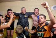 30 November 2014; Austin Stacks manager Stephen Stack celebrates with his players following their victory. AIB Munster GAA Football Senior Club Championship Final, Austin Stacks v The Nire. Páirc Ui Chaoimh, Cork. Picture credit: Stephen McCarthy / SPORTSFILE
