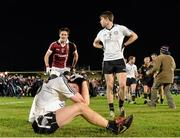 30 November 2014; A dejected Conor Meyler and Conan Grugan, Omagh St Enda's, after the final whistle. AIB Ulster GAA Football Senior Club Championship Final, Omagh St Enda's v Slaughtneil, Athletic Grounds, Armagh. Picture credit: Oliver McVeigh / SPORTSFILE
