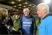30 November 2014; Slaughtneil manager Mickey Moran is congratulated after the game. AIB Ulster GAA Football Senior Club Championship Final, Omagh St Enda's v Slaughtneil, Athletic Grounds, Armagh. Picture credit: Oliver McVeigh / SPORTSFILE
