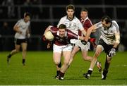 30 November 2014; Se McGuigan, Slaughtneil, in action against Justin McMahon, Omagh St Enda's. AIB Ulster GAA Football Senior Club Championship Final, Omagh St Enda's v Slaughtneil, Athletic Grounds, Armagh. Picture credit: Oliver McVeigh / SPORTSFILE