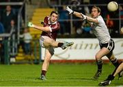 30 November 2014; Cormac O'Doherty, Slaughtneil, in action against Hugh Gallagher, Omagh St Enda's. AIB Ulster GAA Football Senior Club Championship Final, Omagh St Enda's v Slaughtneil, Athletic Grounds, Armagh. Picture credit: Oliver McVeigh / SPORTSFILE