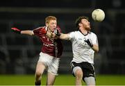 30 November 2014; Christopher Bradley, Slaughtneil, in action against Barry Tierney, Omagh St Enda's. AIB Ulster GAA Football Senior Club Championship Final, Omagh St Enda's v Slaughtneil, Athletic Grounds, Armagh. Picture credit: Oliver McVeigh / SPORTSFILE
