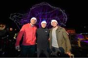 30 November 2014; Leinster Rugby players Isaac Boss, Aaron Dundon, Shane Jennings and Richardt Strauss helped LauraLynn switch on their Christmas lights ahead of the festive season at the Light Up LauraLynn event in LauraLynn House. LauraLynn is Ireland’s only children’s hospice and are one of the charity partners for Leinster Rugby for the season. Anyone wishing to learn more about the partnership can visit www.leinsterrugby.ie/charitypartners or www.lauralynn.ie. Pictured are Leinster's Aaron Dundon, left, Richardt Strauss, centre, and Isaac Boss. LauraLynn House, Leopardstown, Co. Dublin Picture credit: Ramsey Cardy / SPORTSFILE